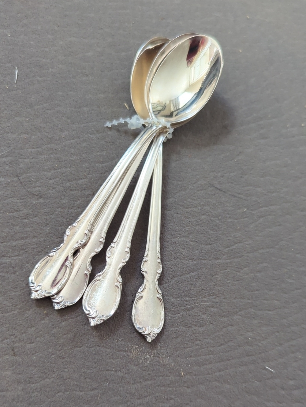 Classic Silver-Tone Ornate Dessert Spoons - Set of 4